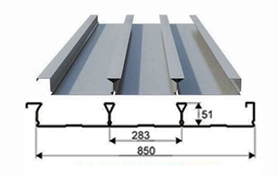 YXB51-283-850(B)-1.2厚闭口压型钢板