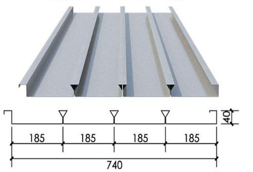 YXB40-185-740(B)-0.9厚压型钢板
