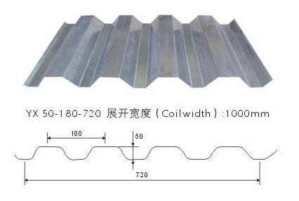 YXB50-180-720压型钢板