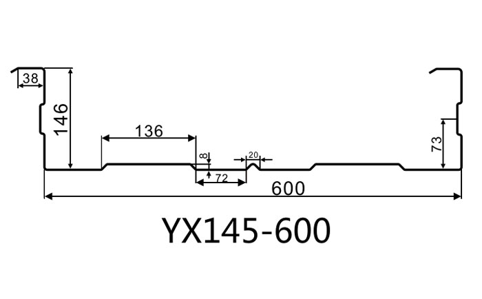 YX145-600-1.0厚压型钢板
